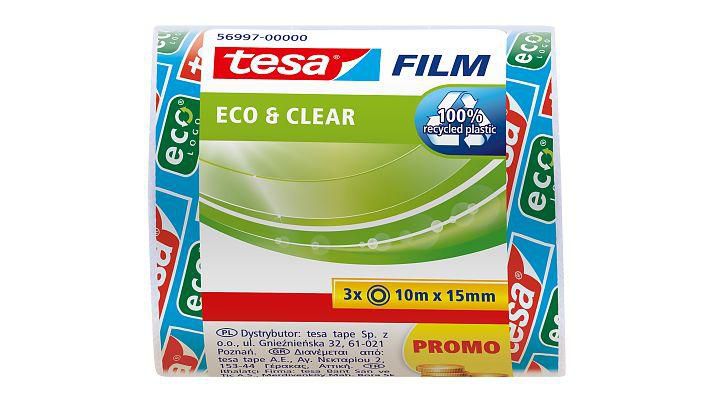 tesafilm eco&clear Rolle 10m 15mm Promo Shrink 3St.