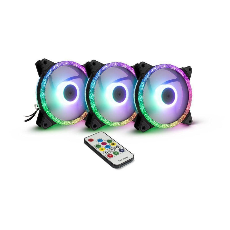 Inter-Tech Lüfter 120*120*25 ARGUS RGB-FAN SET RS-07, 3X LED retail