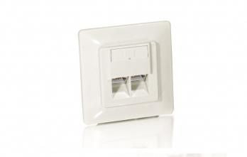 Equip Unterputzdose +Frontplatte 2xRJ45 Cat5e 45° RAL 1013