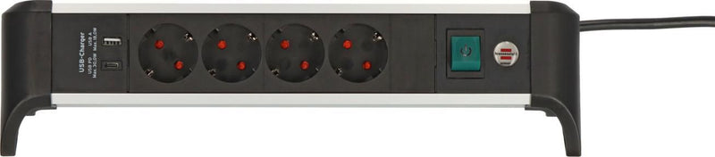 Brennenstuhl Steckdosenleiste ALU-Office-Line 4fach 1.8m USB