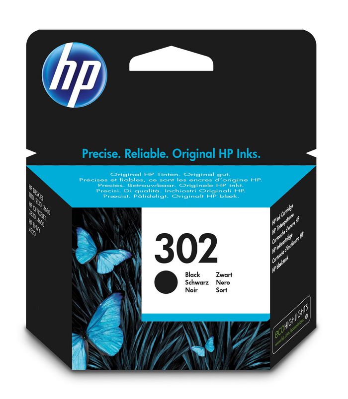 HP 302 - F6U66AE - 1 x noir - Cartouche d'encre - Pour Officejet 3830