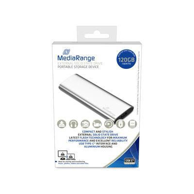 120GB MediaRange, Externe SSD (silber, USB-C 3.2 Gen 2 (10 Gbit/s))