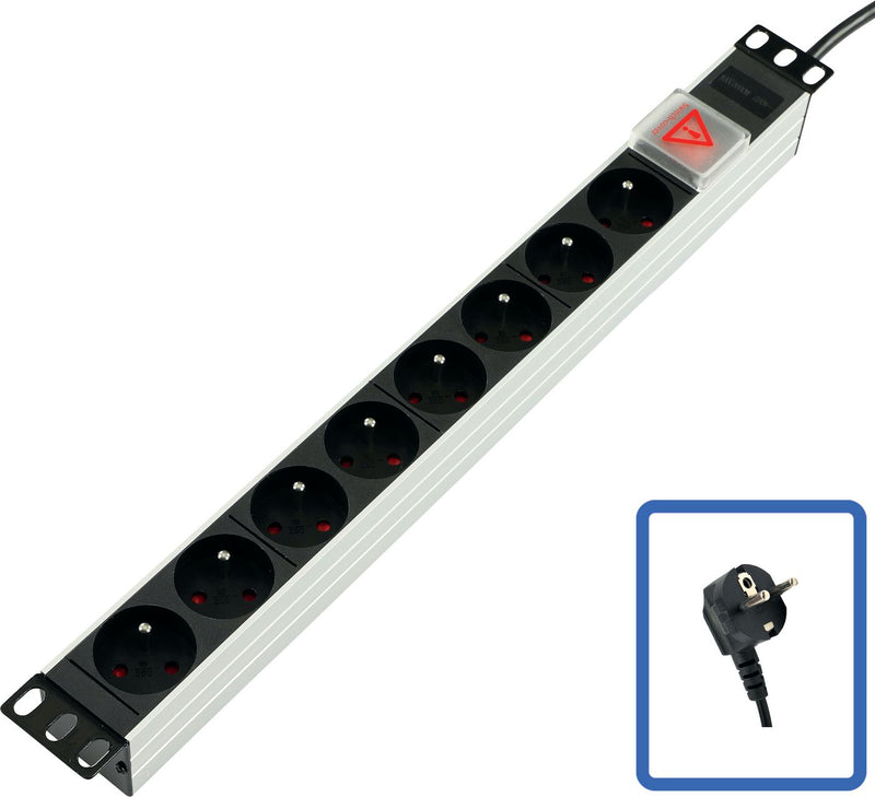 "LANVIEW Power STRIP 19inch- 8 WAY FULL ALUMINIUM with ON/OFF S"