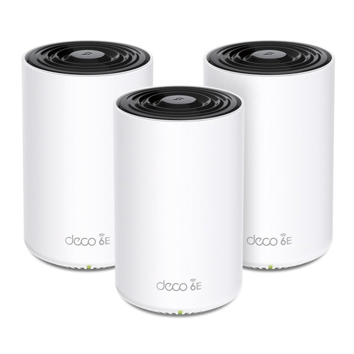 TP-Link Deco XE75 Pro V1 - Wi-Fi system - (3 routers) - up to 7,200 sq.ft - mesh 1GbE, 2.5GbE - Wi-Fi 6E - Multi-Band