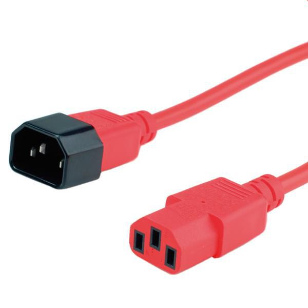 ROLINE Apparate-Verbindungskabel IEC 320 C14 - C13 rot 1,8m