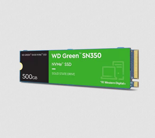 WD Green SN350 NVMe SSD WDS500G2G0C-00CDH0 - SSD - 500 GB - internal - M.2 2280 - PCIe 3.0 x4 (NVMe)