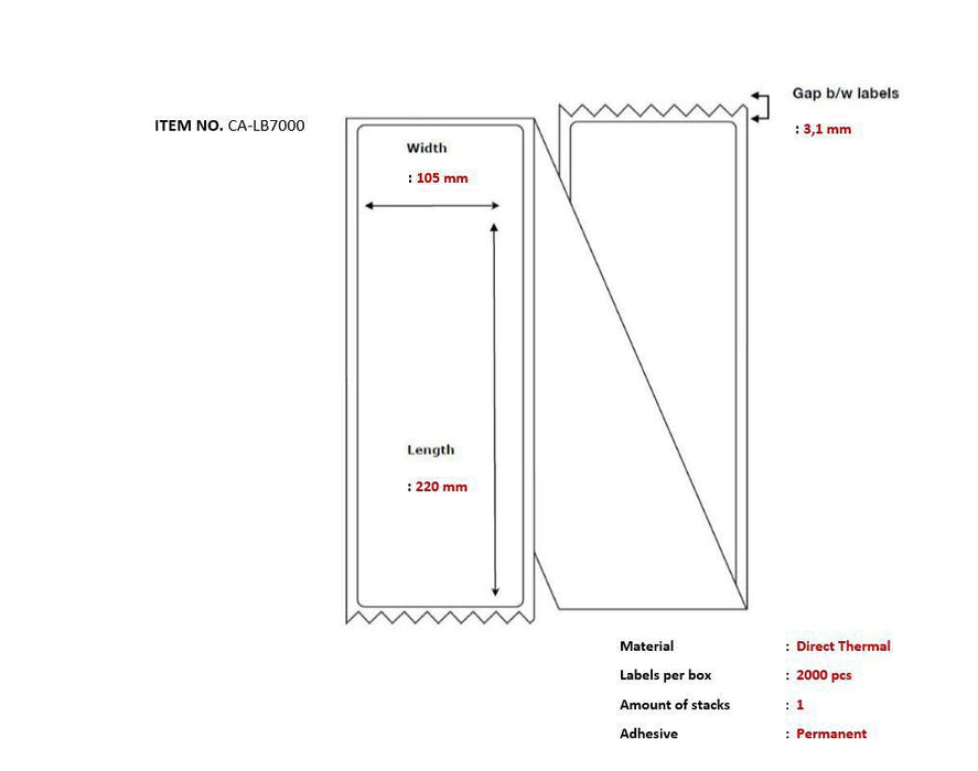 Direct Thermal, Fanfold, 2000