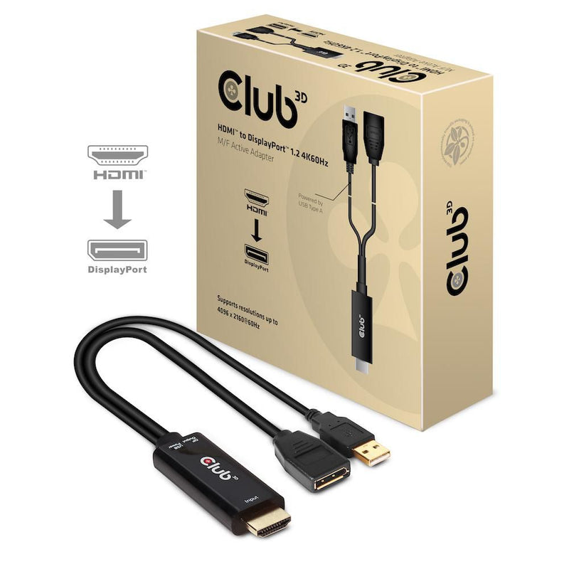 Club3D Adapter HDMI 2.0 > DP 1.2 4K60Hz HDR aktiv St/Bu retail