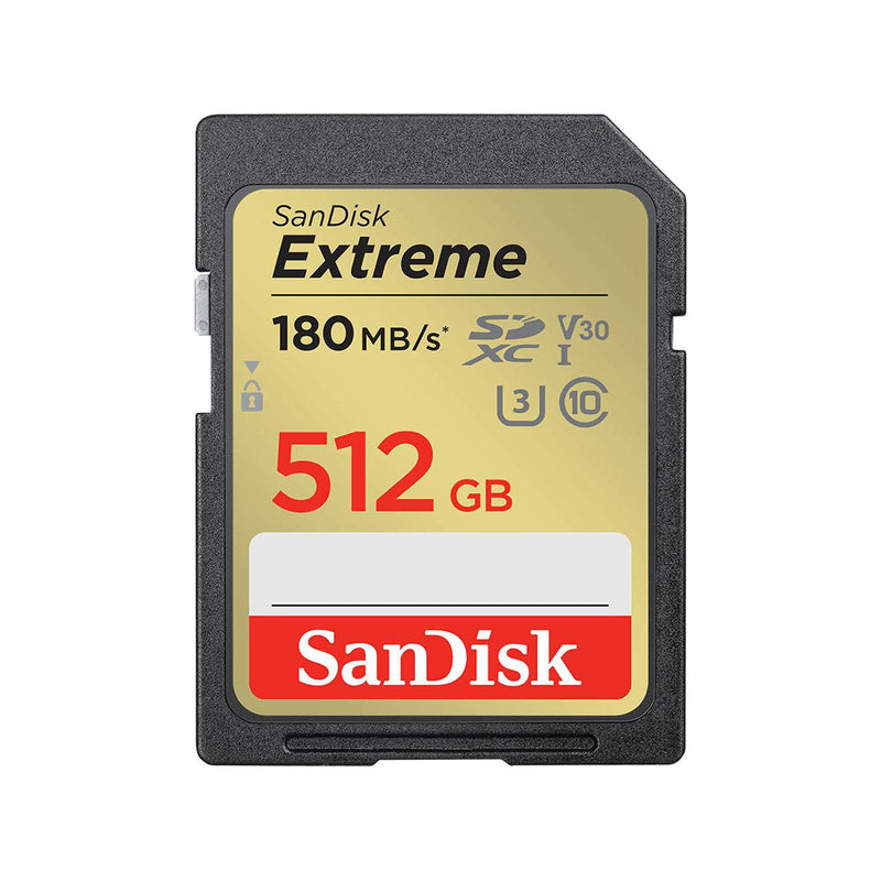 SanDisk Extreme - Flash memory card - 512 GB - Video Class V30 / UHS-I U3 / Class10 - SDXC UHS-I
