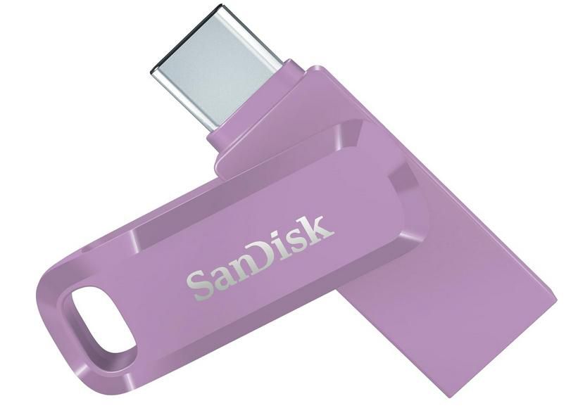 SanDisk Ultra Dual Drive Go - USB flash drive - 64 GB - USB 3.2 Gen 1 / USB-C - lavender