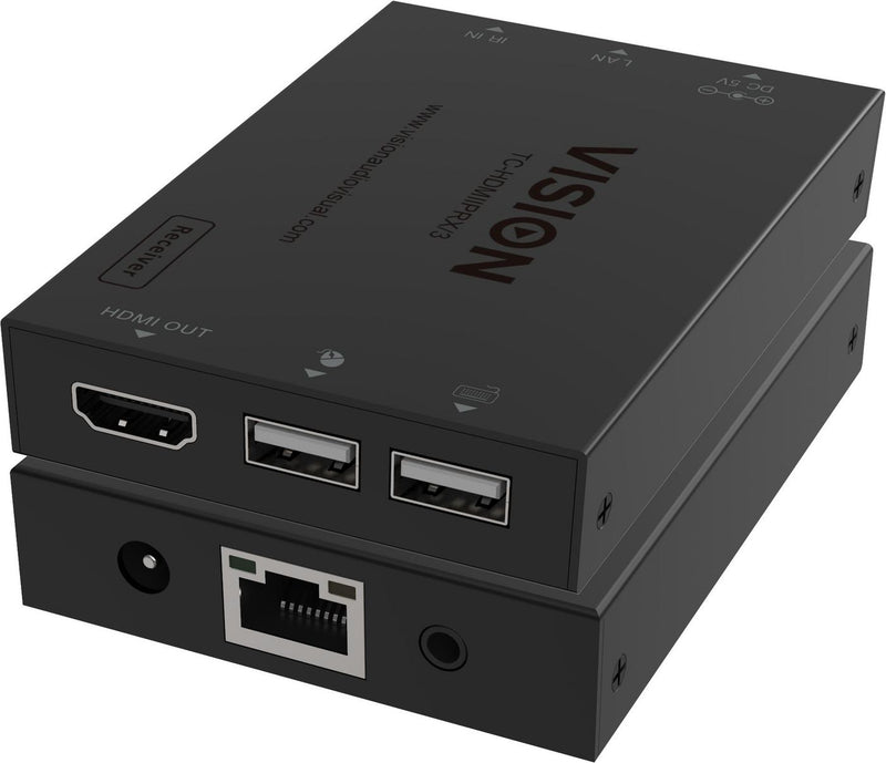 HDMI and USB over IP Receiver - receiver only, transmitter needs to be purchased separately - transmits HDMI one to one or one to many - transmits USB