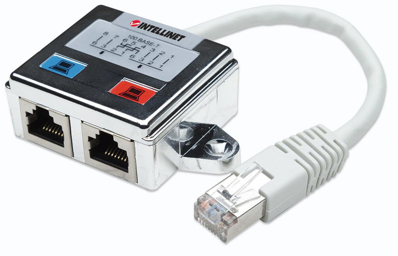 Verteiler RJ45 2-Port FTP silber