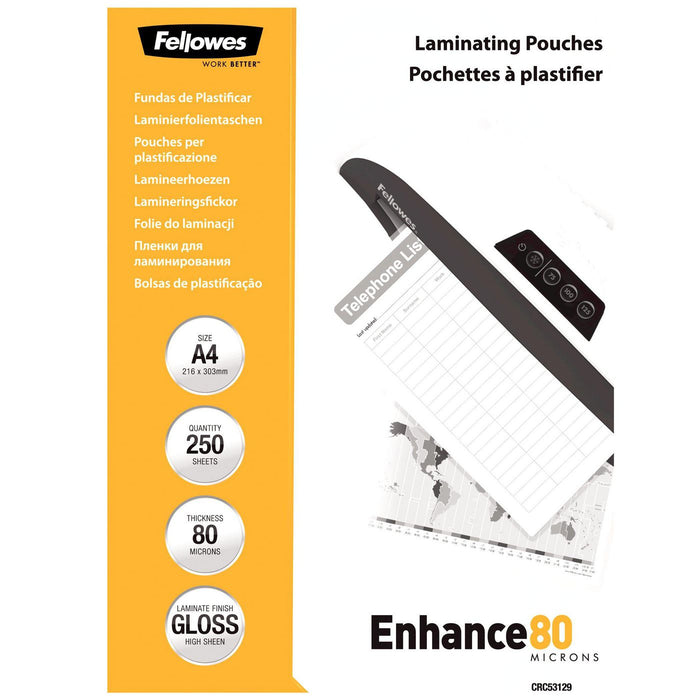 Laminating Pouch 80MIC A4 Size 250pk