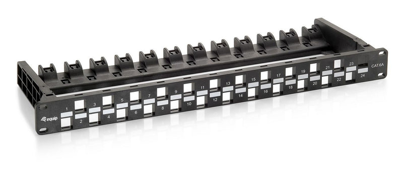 Equip Patchpanel 24x Cat6A 19 UTP 1HE Keystone Montage sw