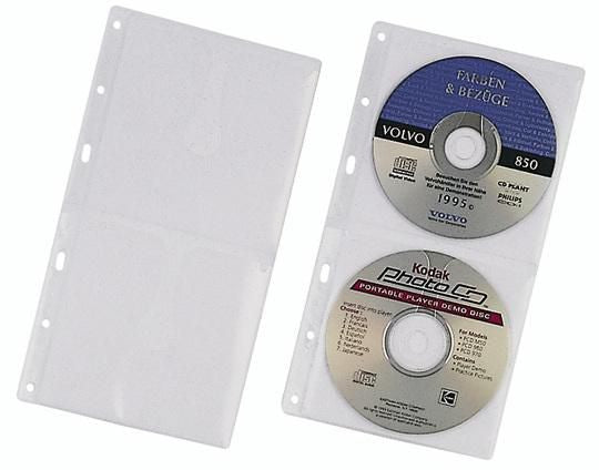 CD-Hüllen für 2 CDs/DVDs transparent 5 Stck
