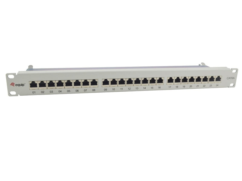 Equip Patchpanel 24x RJ45 Cat6A 19 FTP 1HE ISO/IEC hellgrau