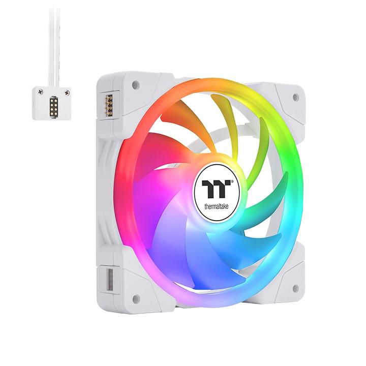120mm Thermaltake SWAFAN EX12 ARGB PC Cooling Fan White TT Premium Edition 3 Fan Pack