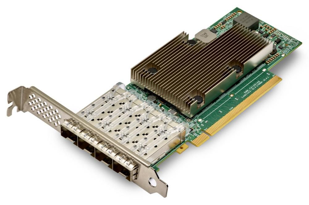 Broadcom 57504 - Network adapter - PCIe 4.0 x16 - 10/25 Gigabit SFP28 x 4