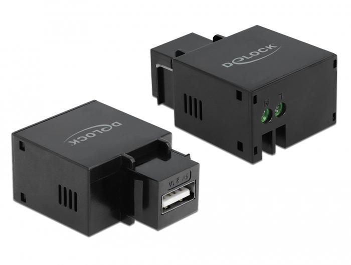 Keystone Modul mit USB Typ-A Ladebuchse 10,5 W schwarz