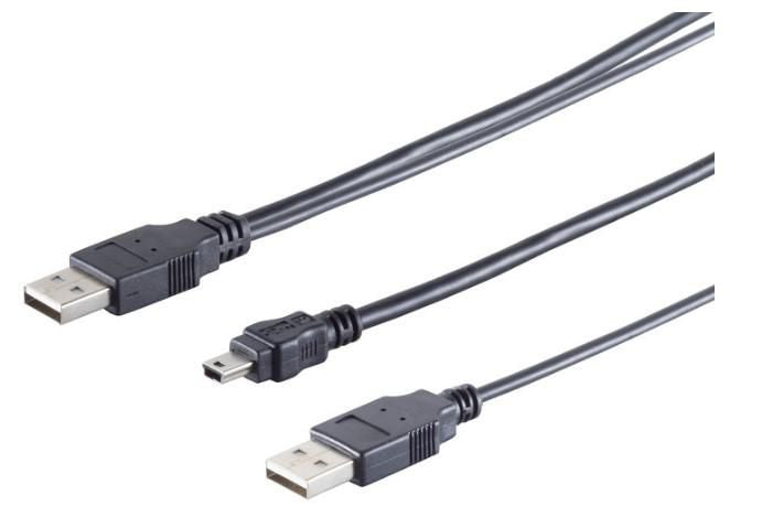 Y USB cable. 0,6meter cable