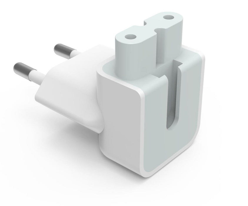 EU Duckhead adapter for Apple Power Supply - fits to c7 figure-8 socket on Apple psu - EU CEE 7/7 schuko plug - white