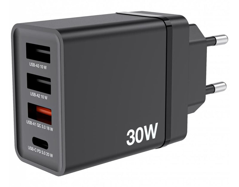 1x USB-C PD 20W  1x USB-A QC