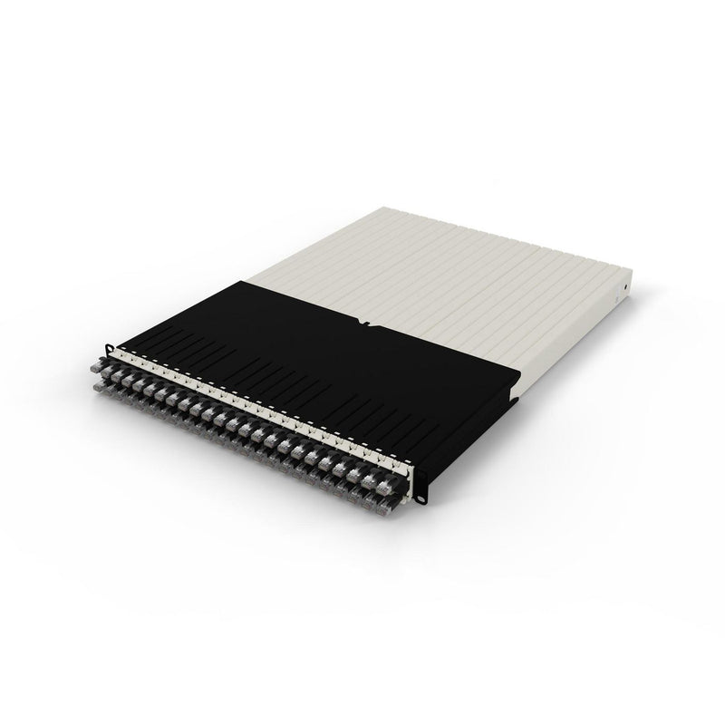 Patchbox patchbox.one Kabeleinzugssystem 30RU/STP (1,8 m) mit 24 Kassetten, Patchkabel Cat. 6a, U/FTP, PoE, Kabel schwarz