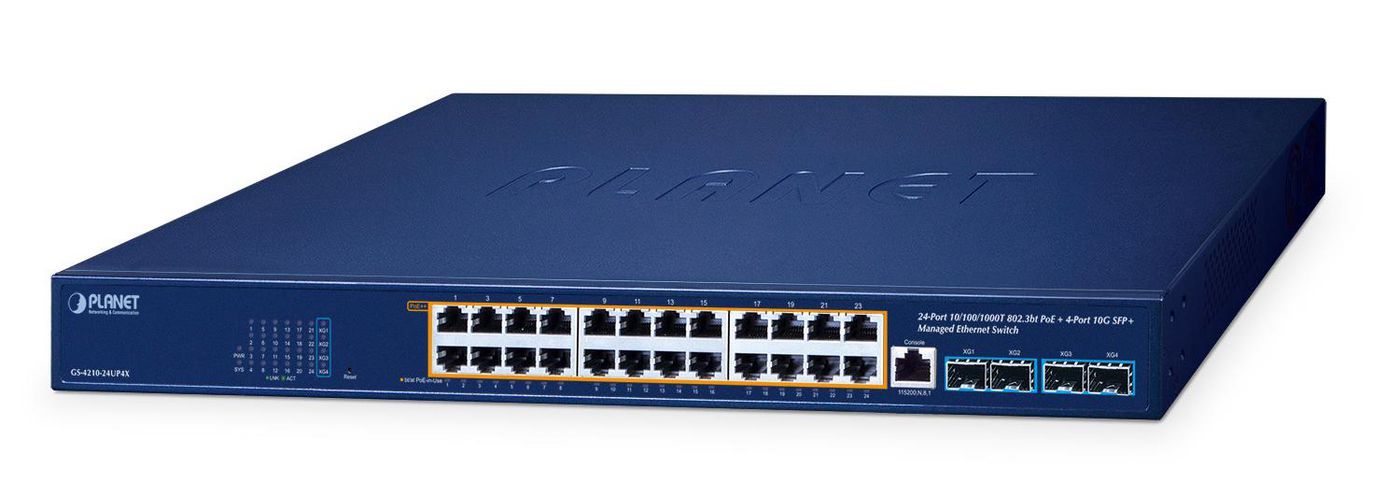 PoE + 4-Port 10G SFP+ Managed