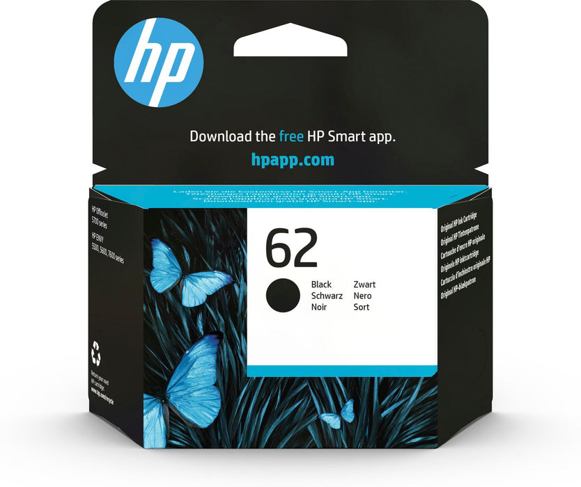 HP 62 - C2P04AE - 1 x Black - Ink cartridge - For Envy 5644, 5646, 5660, 7640, Officejet 5742, 8040 with Neat