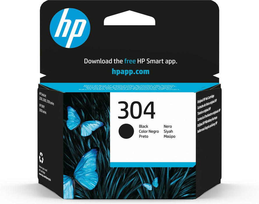 HP 304 - Black - original - ink cartridge - for AMP 130, Deskjet 26XX, 37XX, ENVY 50XX