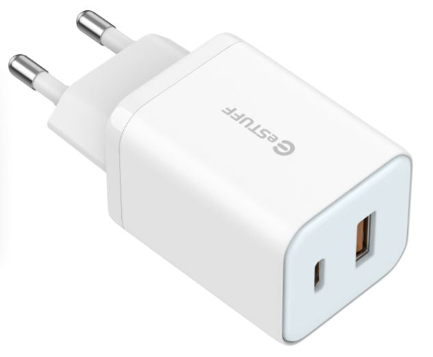 + USB-A, EU Plug - White