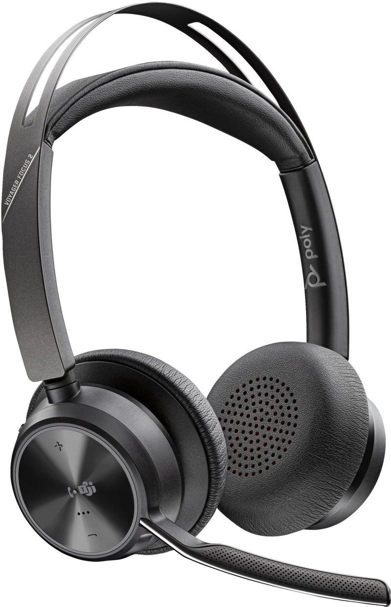 Poly Voyager Focus 2-M USB-C-Headset incl. Ladestation + Adapter USB-C/ -A, MS-Teams kompatibel