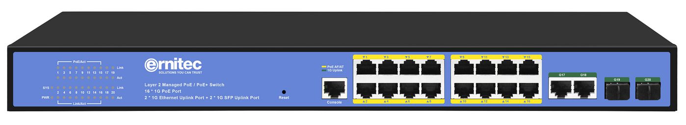 Gigabit ports, 2 Gigabit SFP