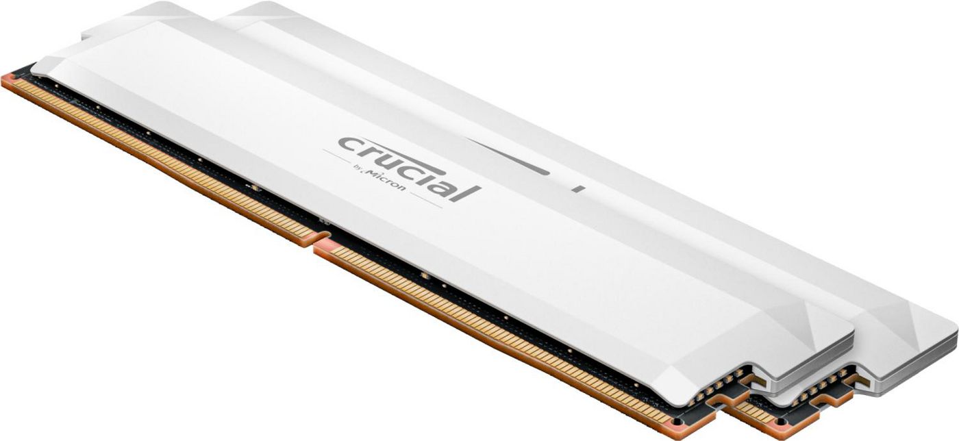 Crucial Pro - Overclocking Edition - DDR5 - kit - 32 GB: 2 x 16 GB - DIMM 288-pin - 6400 MT/s / PC5-51200 - CL38 - 1.35 V - unbuffered - non-ECC - whi