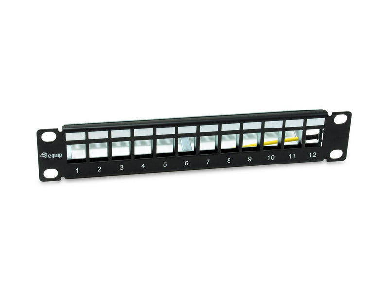 Equip Patchpanel 12x Cat6A 10 FTP 1HE Keystone Montage sw