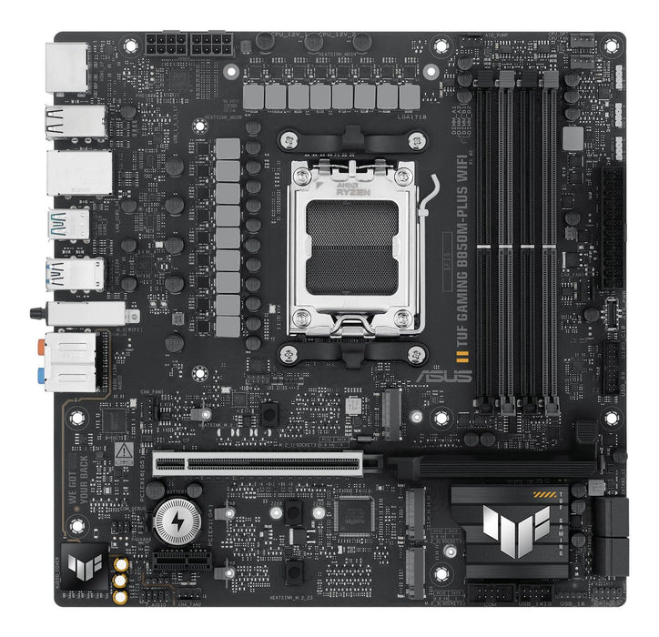 ASUS TUF GAMING B850M-PLUS WIFI - Motherboard - micro ATX - Socket AM5 - AMD B850 Chipset - USB-C 3.2 Gen 2x2, USB-C 3.2 Gen2, USB 3.2 Gen 2, USB 3.2