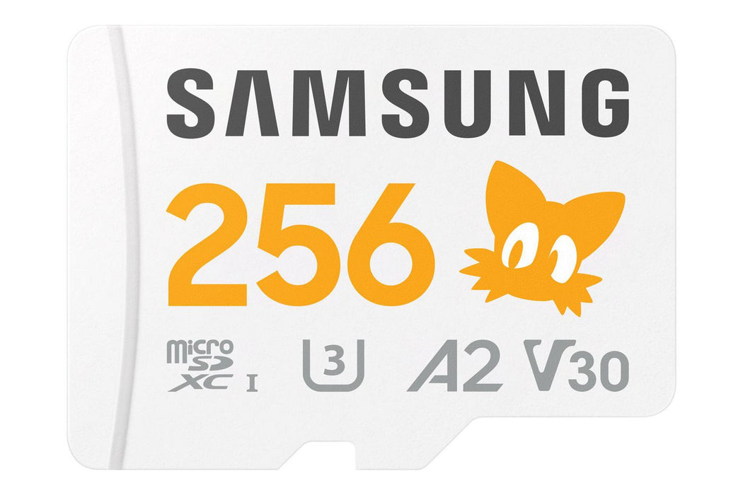 Samsung PRO Plus MB-MD256SA - Sonic the Hedgehog flash memory card (microSDXC to SD adapter included) - 256 GB - A2 / Video Class V30 / UHS-I U3 - mic
