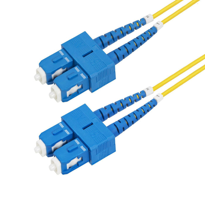 StarTech.com 5m (16.4ft) SC to SC (UPC) OS2 Single Mode Duplex Fiber Optic Cable, 9/125µm, Laser Optimized, 40G/100G Zipcord, Bend Insensitive, Low In