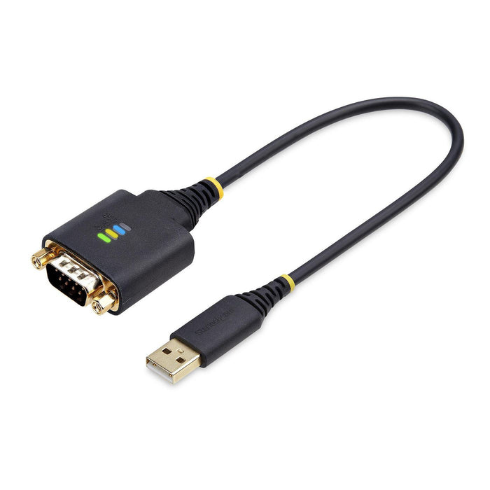 StarTech.com 1ft (30cm) USB to Serial Adapter Cable, COM Retention, RS232 - USB / serial cable - USB (M) to DB-9 (M) screwable - 30.5 cm - molded, rug