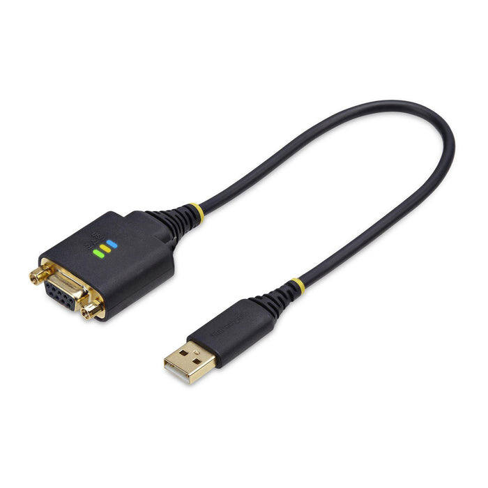 StarTech.com 1ft/30cm USB to Null Modem Serial Adapter Cable, FTDI, RS232 - USB / serial cable - USB (M) to DB-9 (F) screwable - 30 cm - molded, rugge