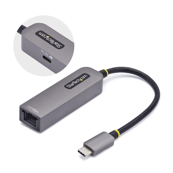 StarTech.com 2.5GbE USB-C to Ethernet Adapter - Network adapter - USB-C 3.2 Gen 1 / Thunderbolt 3 - 10M/100M/1G/2.5 Gigabit Ethernet + USB-C 3.2 Gen 1