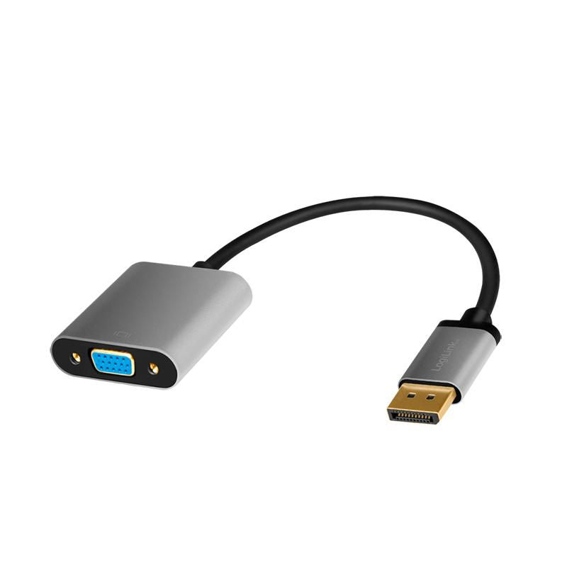Logilink DisplayPort adapter,DP/M to VGA/F,1080p/60Hz, alu, black/grey, 0.15 m