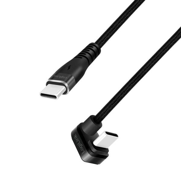 Logilink USB 2.0 Type-C gaming cable, C/M 180° to C/M, 480 Mbps, 60W, alu, black, 2 m