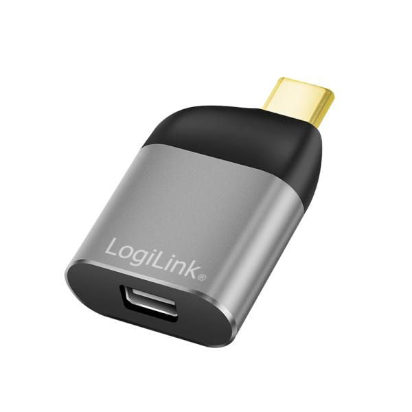 Logilink USB 3.2 Gen2 Type-C adapter, C/M to mDP/F, 8K/60 Hz, alu, black/grey