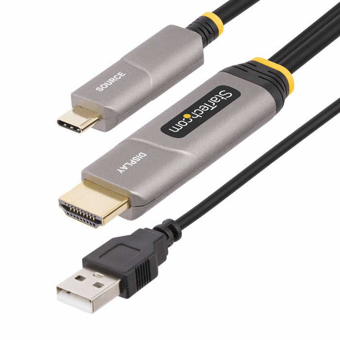 StarTech.com 50ft (15.2m) USB-C to HDMI 2.0 Active Optical Cable, 4K 60Hz - HDMI cable - 24 pin USB-C male to HDMI, USB (power only) male - 15.2 m - s
