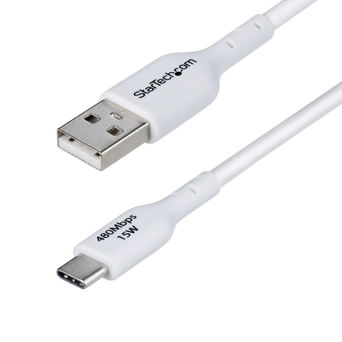 2M WHITE USB-A TO USB-C CABLE