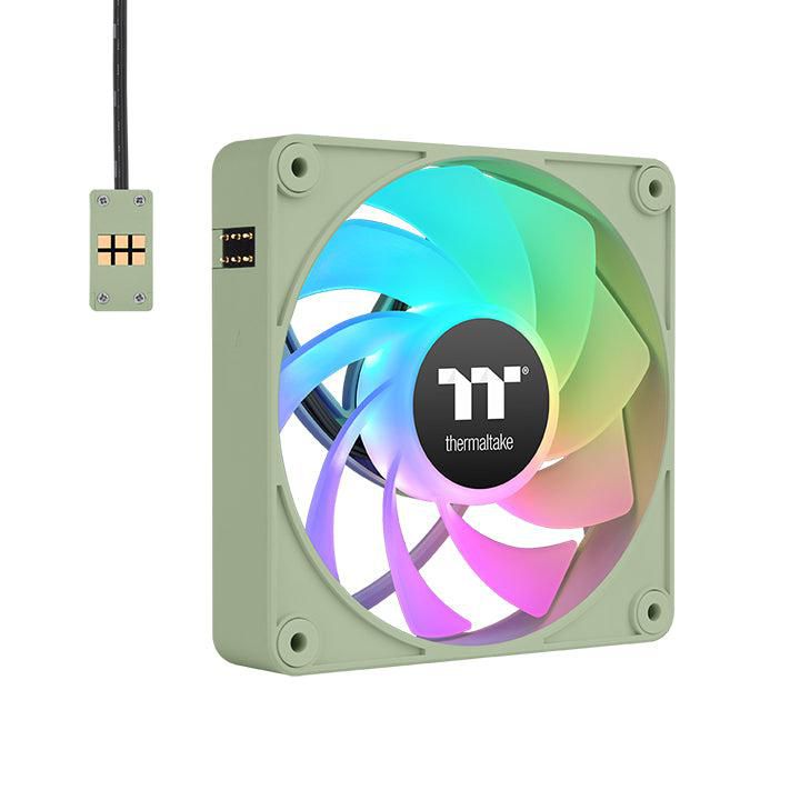 120mm Thermaltake CT120 EX Reverse ARGB Sync PC Cooling Fan Matcha Green 3 Fan Pack