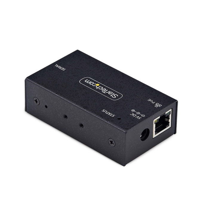 StarTech.com Serial to Ethernet Adapter, IP LAN to RS232 DB9 Converter - Device server - PoE - 100Mb LAN, RS-232 - wall / DIN rail mountable - TAA Com