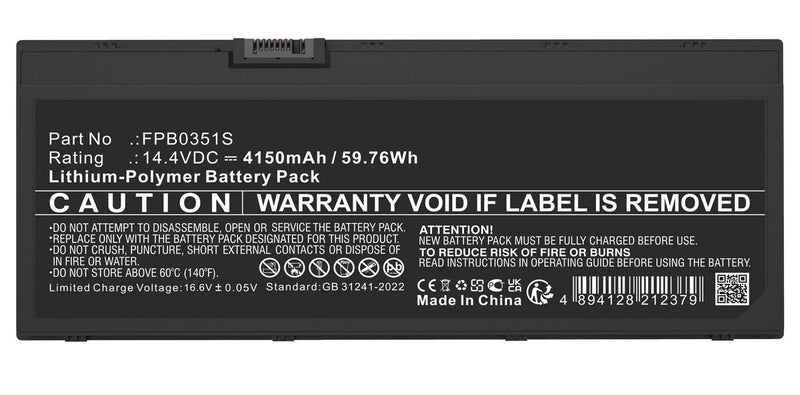 59.76Wh 14.4V 4150mAh
