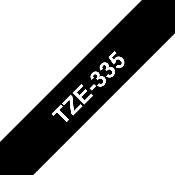 TAPE TZe-335, White on black,
